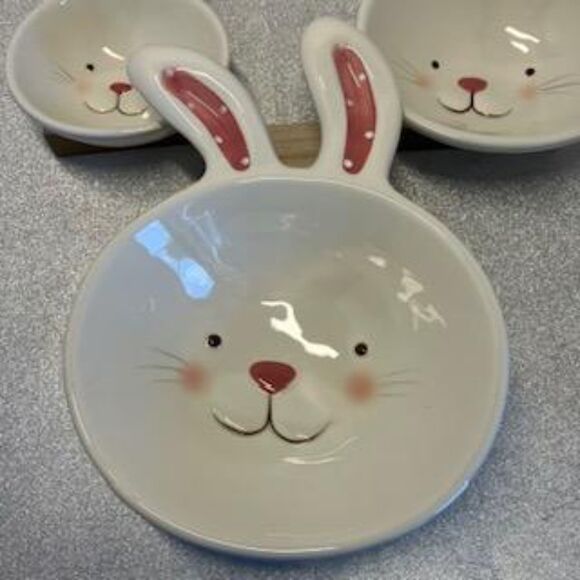 Easter Blossoms and Blooms Bunny Rabbit Nesting Candy Snack Bowls Set of 3 EUC - Picture 7 of 7
